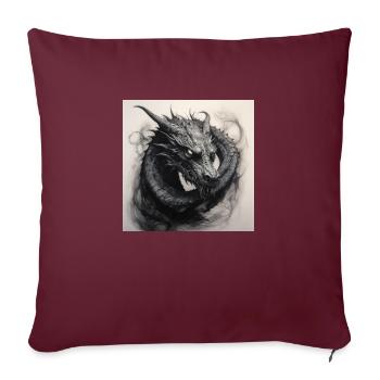 Drache bietet Schutz und Kraft - Sofakissenbezug 45 x 45 cm - Burgunderrot - Vorne