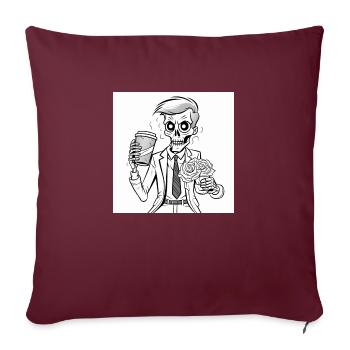 Leben ohne Kaffee ist der Tod - Sofakissenbezug 45 x 45 cm - Burgunderrot - Vorne
