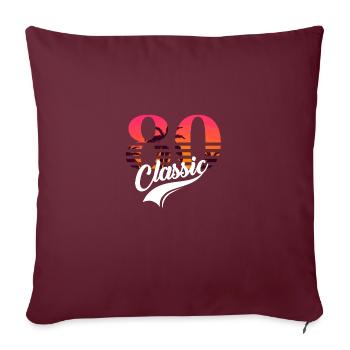 Vintage 1980-80e anniversaire - Housse de coussin décorative 45 x 45 cm - bordeaux - Devant