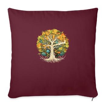 « Arbre de Vie » - Montrez votre cœur pour la nature - Housse de coussin décorative 45 x 45 cm - bordeaux - Devant