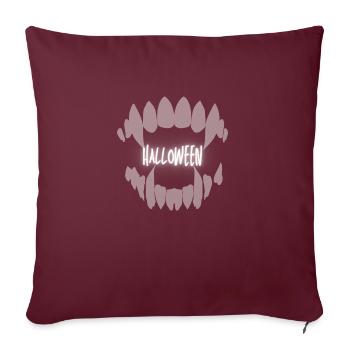 Prothèses dentaires vampires d’Halloween 2 - Housse de coussin décorative 45 x 45 cm - bordeaux - Devant