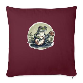 Banjo-Frosch Vintage Comic - Sofakissenbezug 45 x 45 cm - Burgunderrot - Vorne