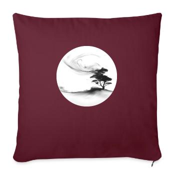 A painted tree in the wind - Sofa pillowcase 17,3'' x 17,3'' (45 x 45 cm) - burgundy - Front