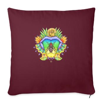 FlyTime, noeud papillon, bouche avec langue - Housse de coussin décorative 45 x 45 cm - bordeaux - Devant
