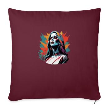 Tote Frau - Sofakissenbezug 45 x 45 cm - Burgunderrot - Vorne