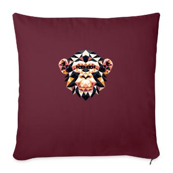 Chimpanzé // chimpanzé - Housse de coussin décorative 45 x 45 cm - bordeaux - Devant