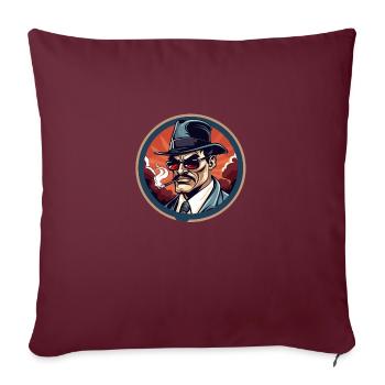 L’homme mystérieux - Housse de coussin décorative 45 x 45 cm - bordeaux - Devant