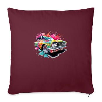 Lowrider coloré - Housse de coussin décorative 45 x 45 cm - bordeaux - Devant
