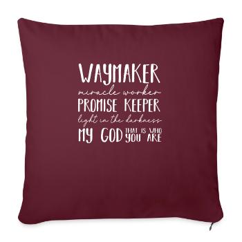 Waymaker Faiseur de miracles Gardien de la promesse Christian - Housse de coussin décorative 45 x 45 cm - bordeaux - Devant