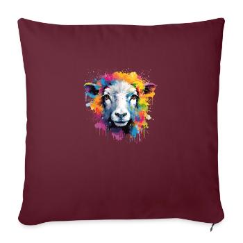 mouton , brebis , agneau - Housse de coussin décorative 45 x 45 cm - bordeaux - Devant