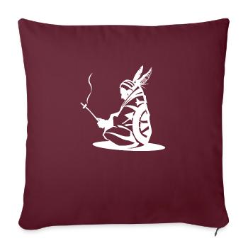 Amérindien indigène indien Cowboy - Housse de coussin décorative 45 x 45 cm - bordeaux - Devant