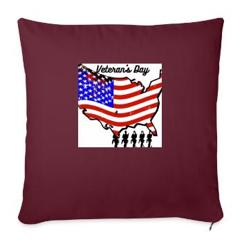 Vétérans, anciens combattant, armistice. - Housse de coussin décorative 45 x 45 cm - bordeaux - Devant