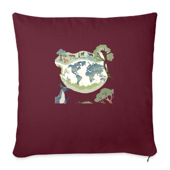 Carte de la nature et de l’environnement - Protection du climat (FFF) - Housse de coussin décorative 45 x 45 cm - bordeaux - Devant