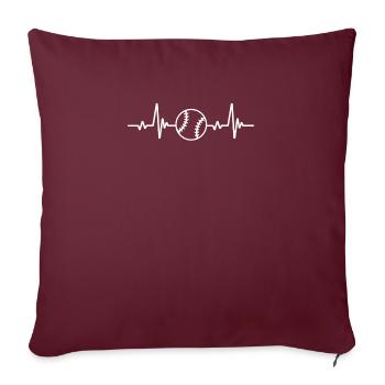 Battements de cœur de baseball - Housse de coussin décorative 45 x 45 cm - bordeaux - Devant