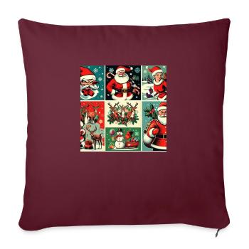 Cadre de Noël - Housse de coussin décorative 45 x 45 cm - bordeaux - Devant