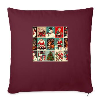 Cadre de Noël - Housse de coussin décorative 45 x 45 cm - bordeaux - Devant