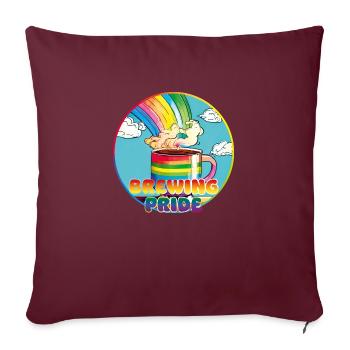 Fierté de l’infusion de café - Housse de coussin décorative 45 x 45 cm - bordeaux - Devant