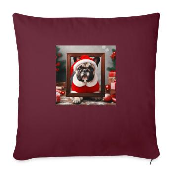 Noël d’intimidation - Housse de coussin décorative 45 x 45 cm - bordeaux - Devant
