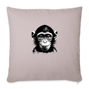 Visage de singe souriant - Housse de coussin décorative 45 x 45 cm - taupe clair - Devant