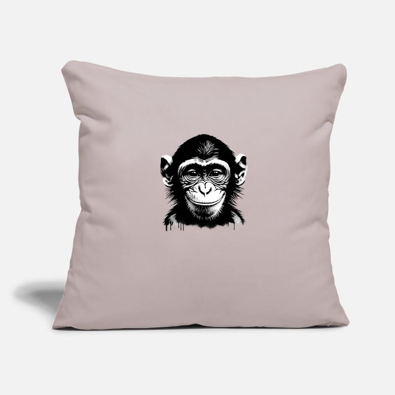 Grinning monkey face Sofa pillowcase 17,3'' x 17,3'' (45 x 45 cm)