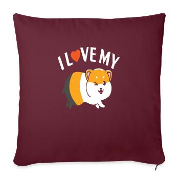 I love my Hamster - Sofa pillowcase 17,3'' x 17,3'' (45 x 45 cm) - burgundy - Front