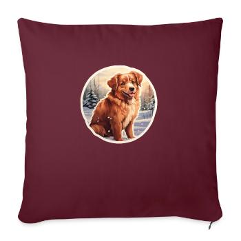 La magie de l’hiver - Housse de coussin décorative 45 x 45 cm - bordeaux - Devant