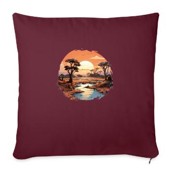 Savane - Housse de coussin décorative 45 x 45 cm - bordeaux - Devant