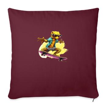 Patineur Gecko - Housse de coussin décorative 45 x 45 cm - bordeaux - Devant