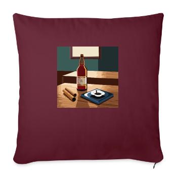 Whisky / Scotch / Zigarre - Sofakissenbezug 45 x 45 cm - Burgunderrot - Vorne