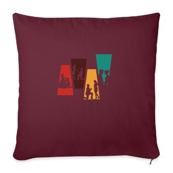 Couple marié rétro vintage-idée cadeau mariée - Housse de coussin décorative 45 x 45 cm - bordeaux - Devant