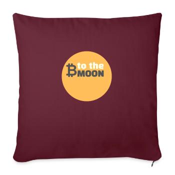 Bitcoin zum Mond /Bitcoin to the moon - Sofakissenbezug 45 x 45 cm - Burgunderrot - Vorne