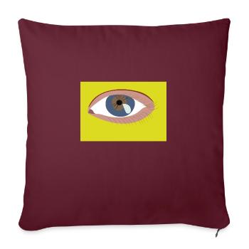 Oeil - Housse de coussin décorative 45 x 45 cm - bordeaux - Devant