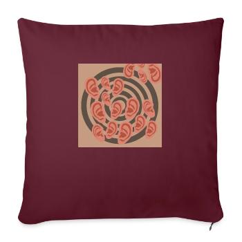 Vortex auriculaire - Housse de coussin décorative 45 x 45 cm - bordeaux - Devant