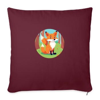 Renard dans la forêt d’automne - Housse de coussin décorative 45 x 45 cm - bordeaux - Devant