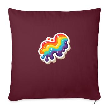 Regenbogen-Pouring-Farbe - Sofakissenbezug 45 x 45 cm - Burgunderrot - Vorne