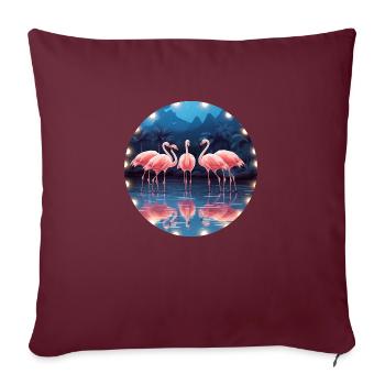 Flamingo Flock Tropical, Liebe Flamingos - Sofakissenbezug 45 x 45 cm - Burgunderrot - Vorne