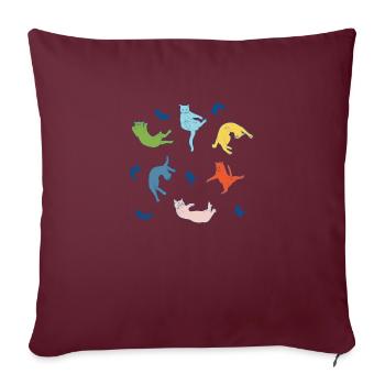 Chute de chats - Housse de coussin décorative 45 x 45 cm - bordeaux - Devant