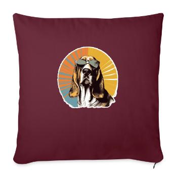 Basset 2 - Housse de coussin décorative 45 x 45 cm - bordeaux - Devant