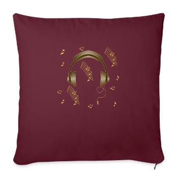 Écouteur - Housse de coussin décorative 45 x 45 cm - bordeaux - Devant