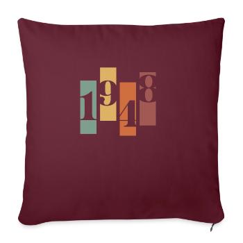 1948 vintage rétro - Housse de coussin décorative 45 x 45 cm - bordeaux - Devant