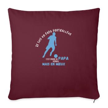Papa mais en mieux - Housse de coussin décorative 45 x 45 cm - bordeaux - Devant