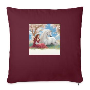 The Lady and the Unicorn - Sofa pillowcase 17,3'' x 17,3'' (45 x 45 cm) - burgundy - Front