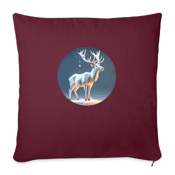 Rennes Low Poly Noël - Housse de coussin décorative 45 x 45 cm - bordeaux - Devant