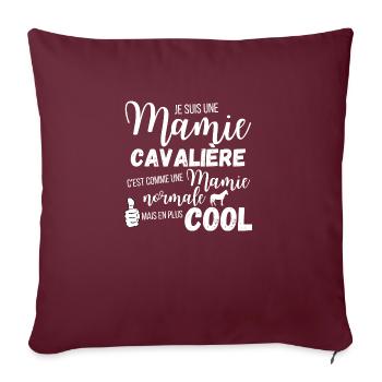 Mamie cavaliere - Housse de coussin décorative 45 x 45 cm - bordeaux - Devant