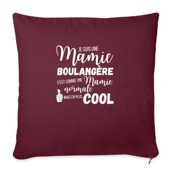 Mamie boulangere - Housse de coussin décorative 45 x 45 cm - bordeaux - Devant