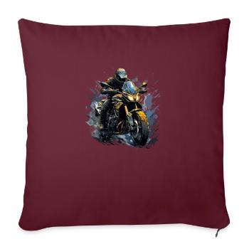 Chemise de moto élégante pour une conduite parfaite - Housse de coussin décorative 45 x 45 cm - bordeaux - Devant