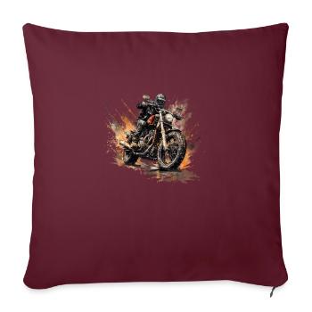 Des motifs de moto uniques pour les motards - Housse de coussin décorative 45 x 45 cm - bordeaux - Devant
