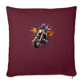 Flair de moto pour les motards avec style de vie chemise - Housse de coussin décorative 45 x 45 cm - bordeaux - Devant