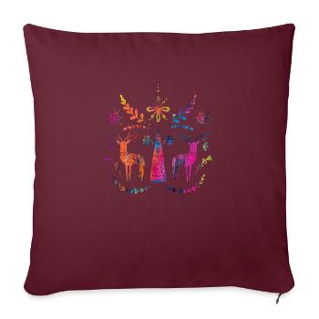 Suède Suède dalarna dala cheval cheval Joyeux Noël orignal - Housse de coussin décorative 45 x 45 cm - bordeaux - Devant