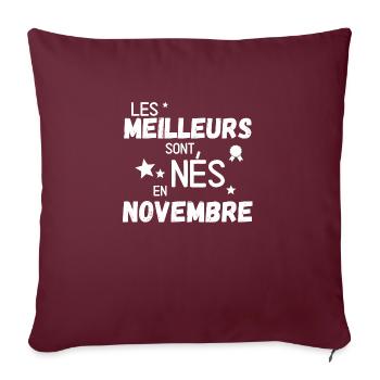 Les meillures sont nes en Novembre - Housse de coussin décorative 45 x 45 cm - bordeaux - Devant